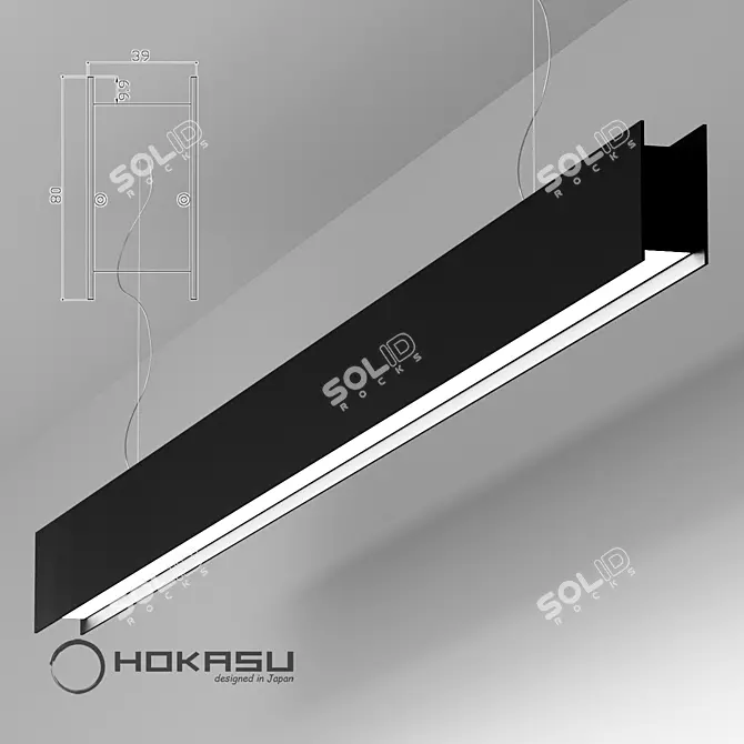 Elegant I-Beam Linear Light 3D model image 1