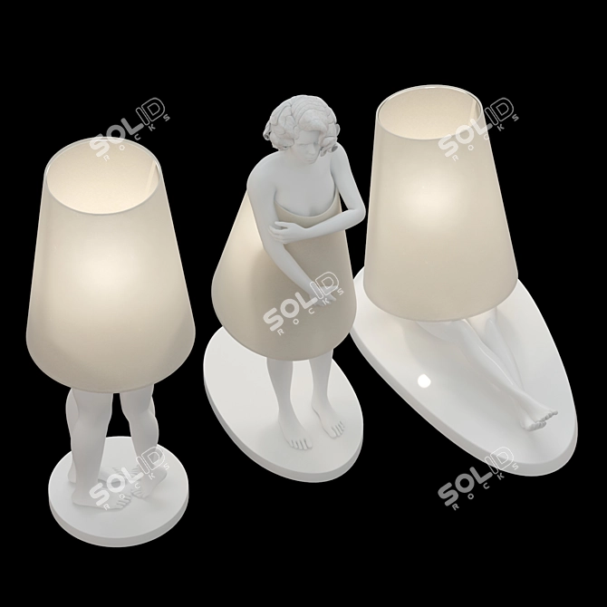 Modern Sculpture Lampshade 3D model image 3