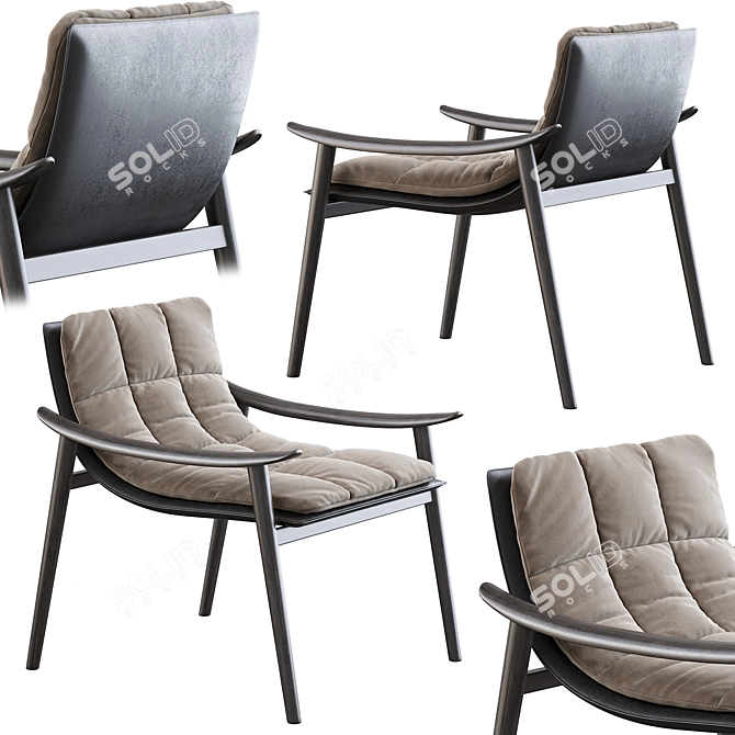 Luxury Minotti Fynn Hide Chair 3D model image 2