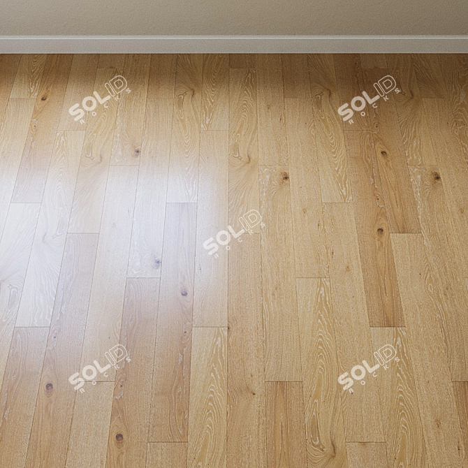 French Oak Chevron Parquet Board 3D model image 2