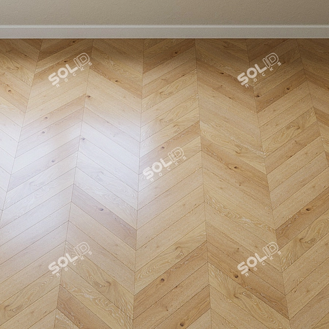 French Oak Chevron Parquet Board 3D model image 4