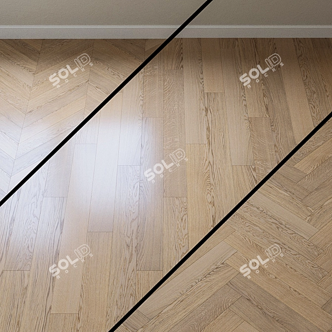 Upofloor Oak Parquet Board: French Fir Tree 3D model image 1