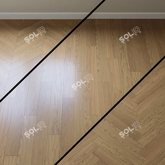 Title: French Oak Parquet Elegance Flooring 3D model image 1