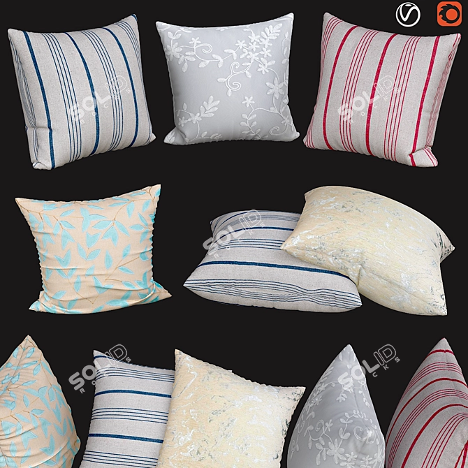 Stylish Sofa Pillows | No. 055 3D model image 1