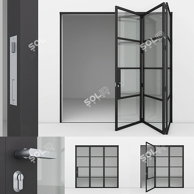  Modern Aluminum Door: Vray & Corona Compatible 3D model image 1