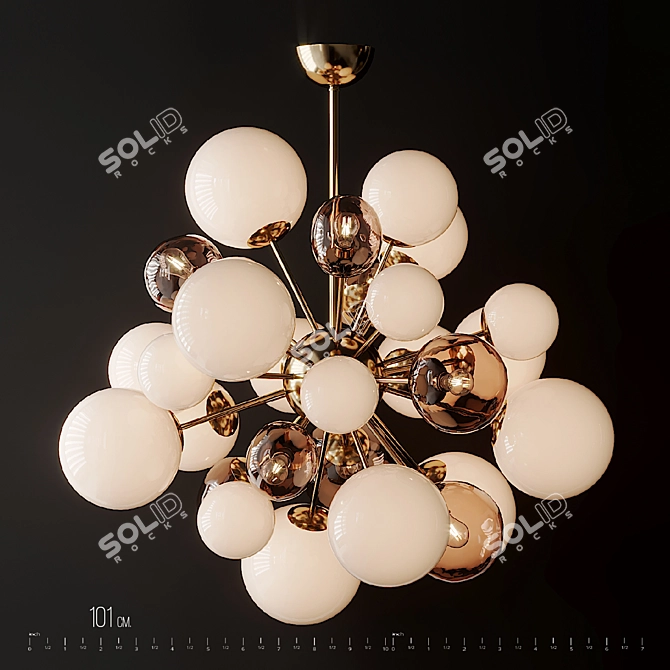 Blush Pink Murano Glass Sputnik Chandelier 3D model image 4