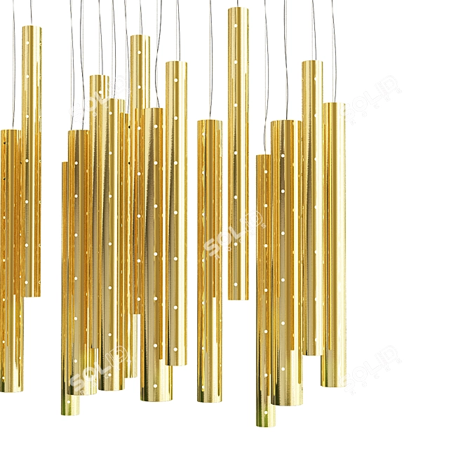 Elegant Rain Pendant Lighting 3D model image 2