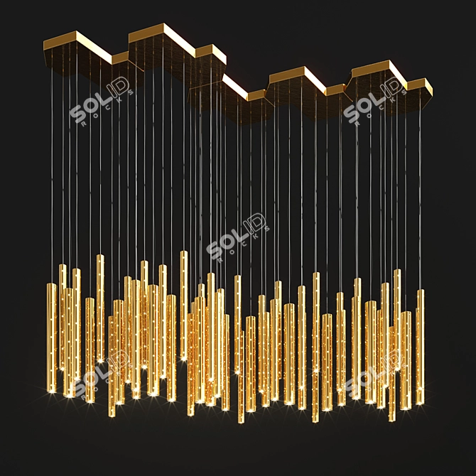 Elegant Rain Pendant Lighting 3D model image 6