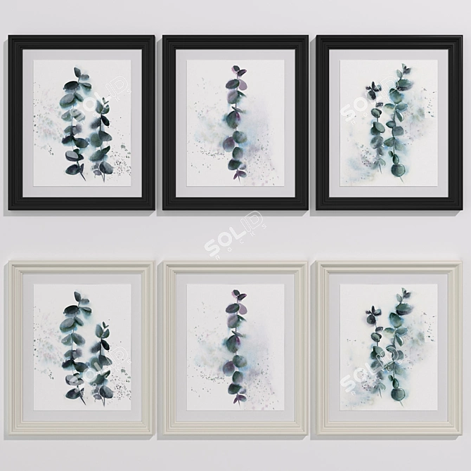 Modern Style Art Collection No.269: Eucalyptus Set 3D model image 1