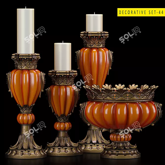 Elegant Decor Set: 44 Pieces 3D model image 1