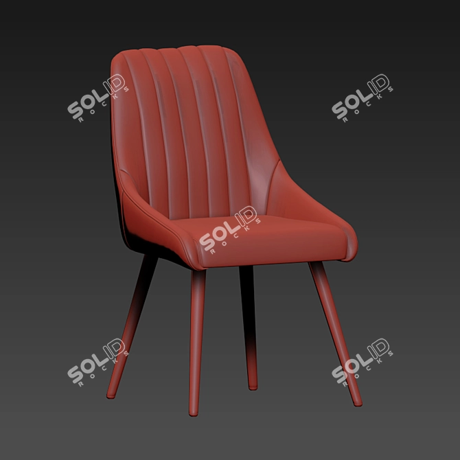 Luxury Velvet Dining Chair 3D model image 3