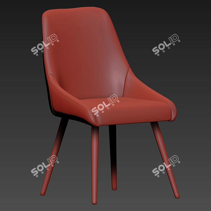 Luxury Velvet Dining Chair 3D model image 4