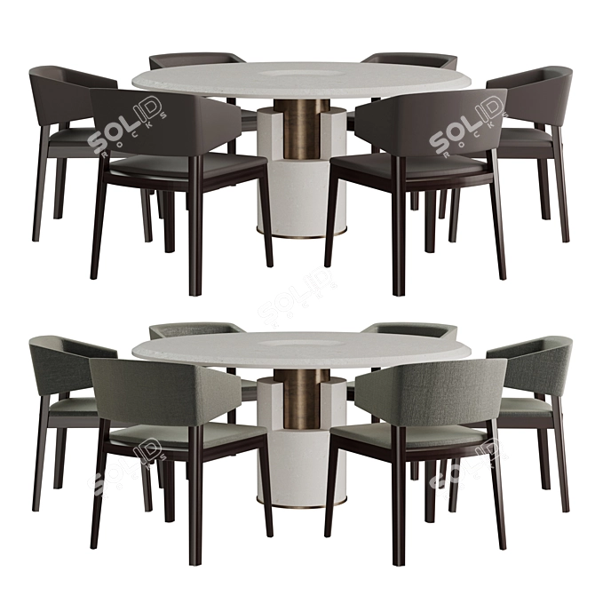 Modern Italian Dinner Set: ALBA by Paolo Castelli & Juno by Cizeta L'Abbate 3D model image 1