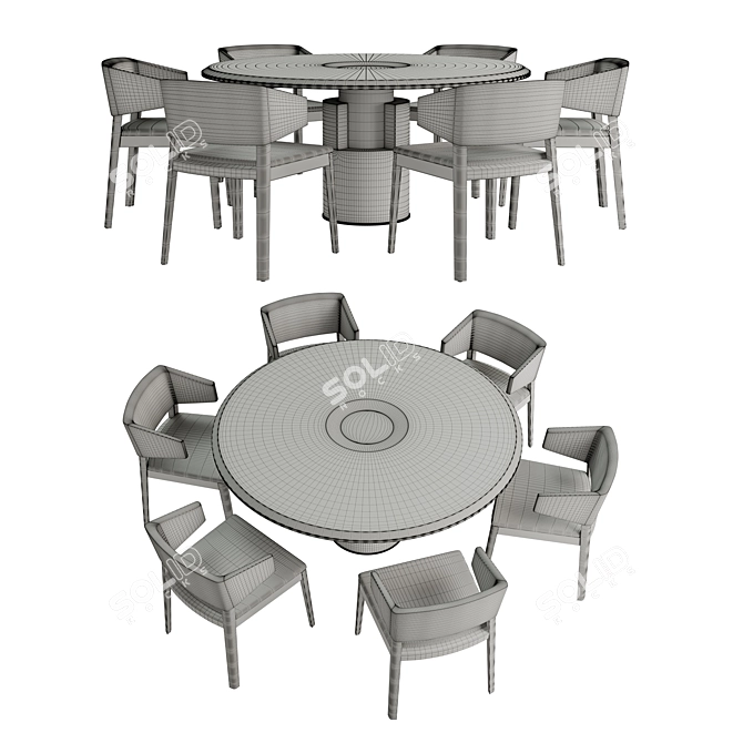 Modern Italian Dinner Set: ALBA by Paolo Castelli & Juno by Cizeta L'Abbate 3D model image 3