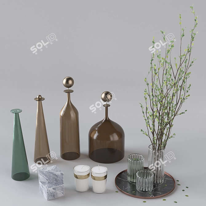 Title: Corona Version 6: Stylish Décor Set 3D model image 1