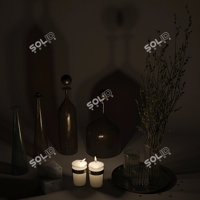 Title: Corona Version 6: Stylish Décor Set 3D model image 2