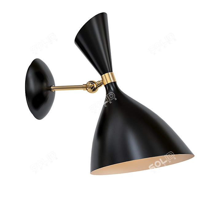 Sleek Black Duke Wall Lamp 3D model image 1