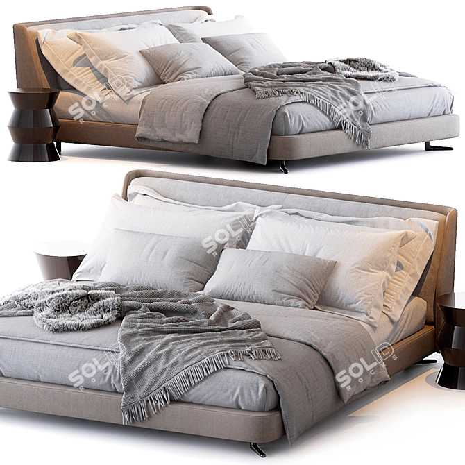 Elegant Spencer Bed by Minotti 3D model image 5