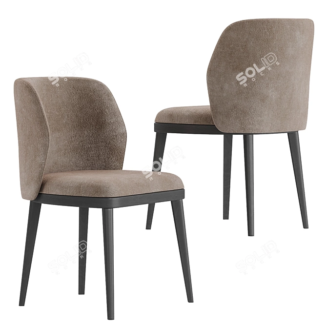 Elegant Oak LUM Dining Chair 3D model image 1