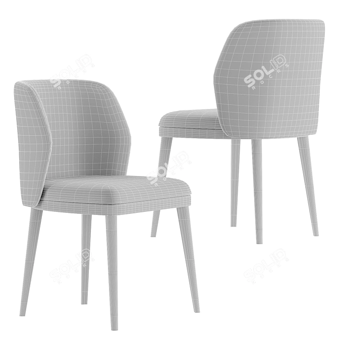 Elegant Oak LUM Dining Chair 3D model image 3