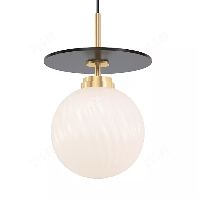 Stylish Aged Brass LED Pendant 3D model image 1