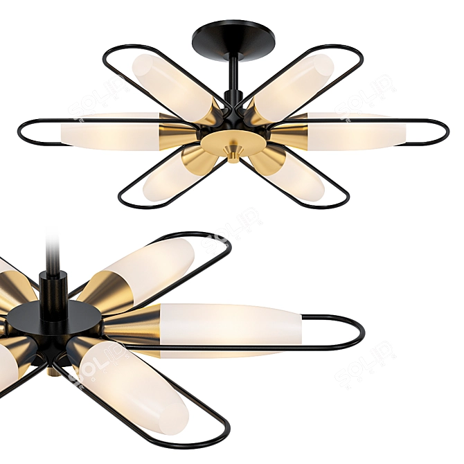 Modern Black 8060 Chandelier 3D model image 1