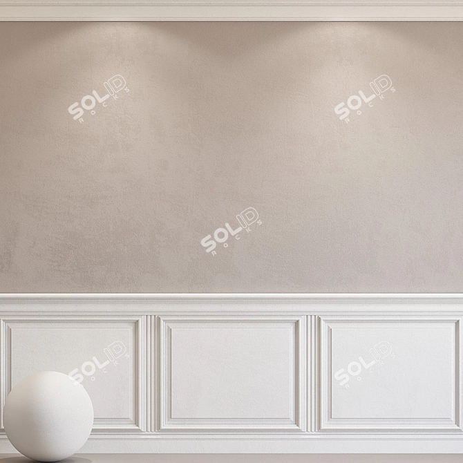 Elegant Plaster with Molding 3D model image 1