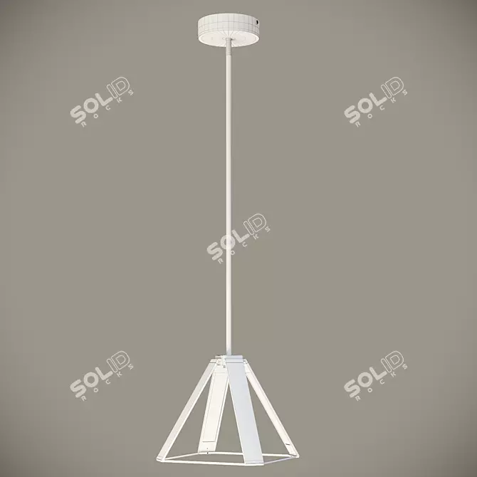 Sleek Metal LED Pendant 3D model image 3