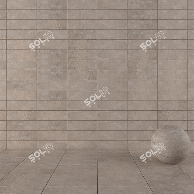 Concrete Suite Gray Wall Tiles 3D model image 1
