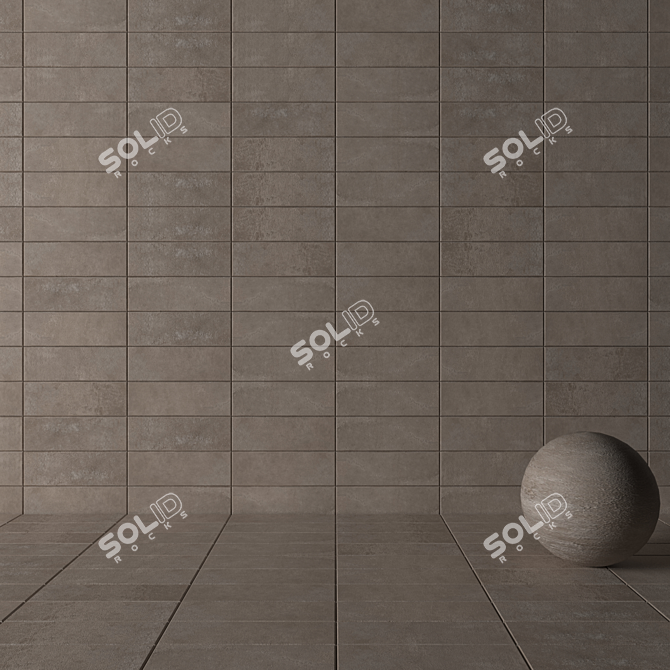 Concrete Suite Gray Wall Tiles 3D model image 3