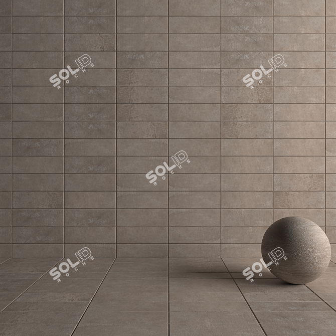Concrete Suite Gray Wall Tiles 3D model image 4