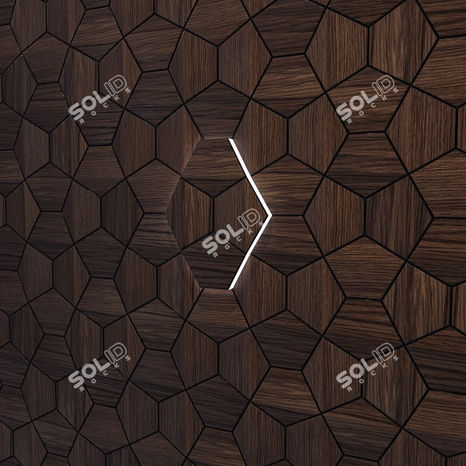 Modular Wood Atlanta Wall Cladding 3D model image 1