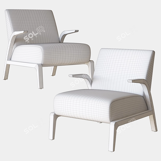 Elegant Venus Lounge Chair: Camerich 3D model image 3