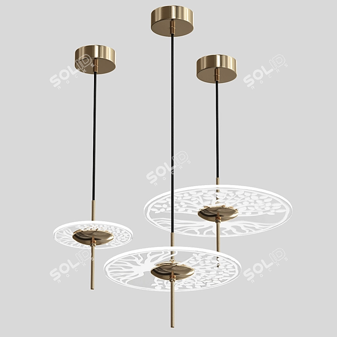 Nessa-B: Modern Pendant Light with LED Illumination 3D model image 1