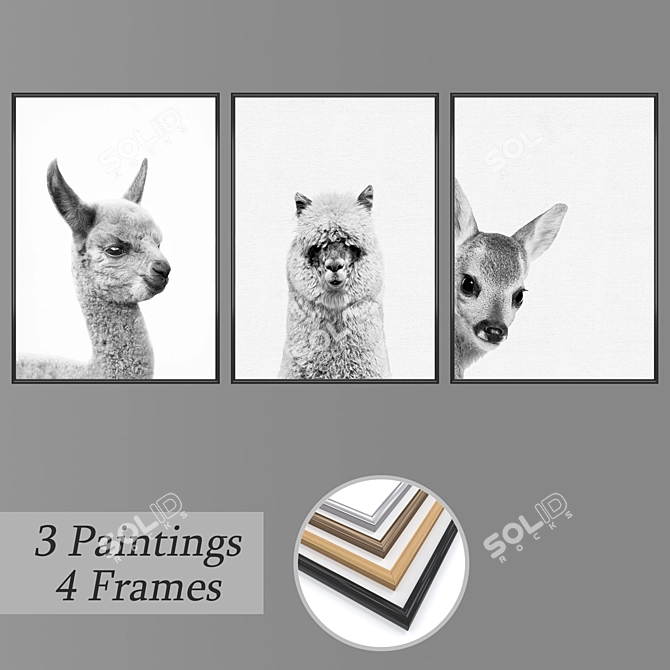  Multi-frame Wall Art Set with Various Options 3D model image 1