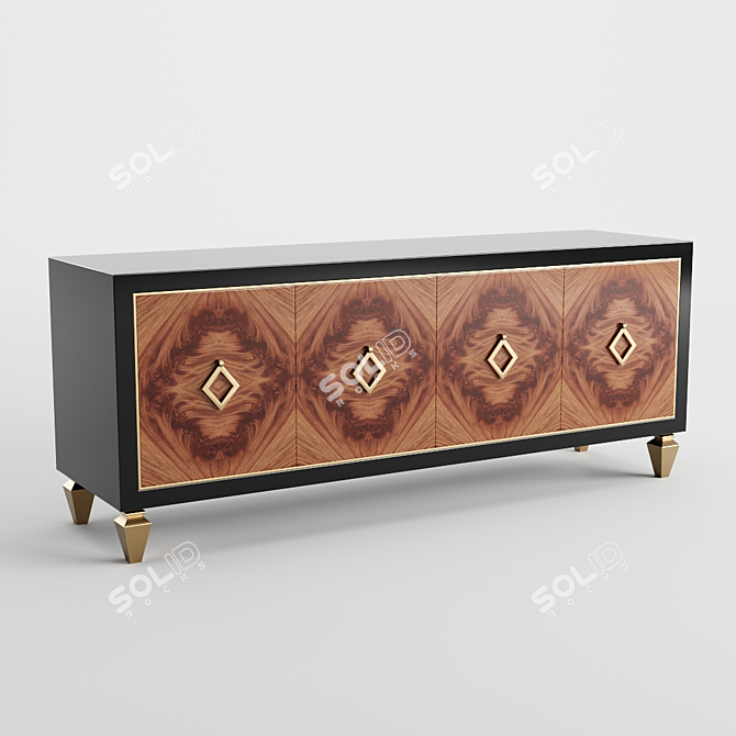 Elegant B-3000 Sideboard: Stylish Storage Solution 3D model image 1