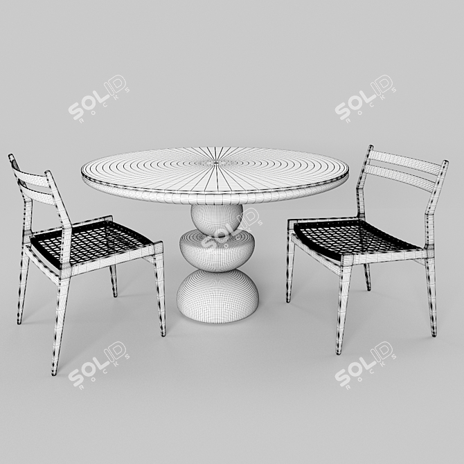 Woven Rope Dining Set: Stylish and Durable 3D model image 5