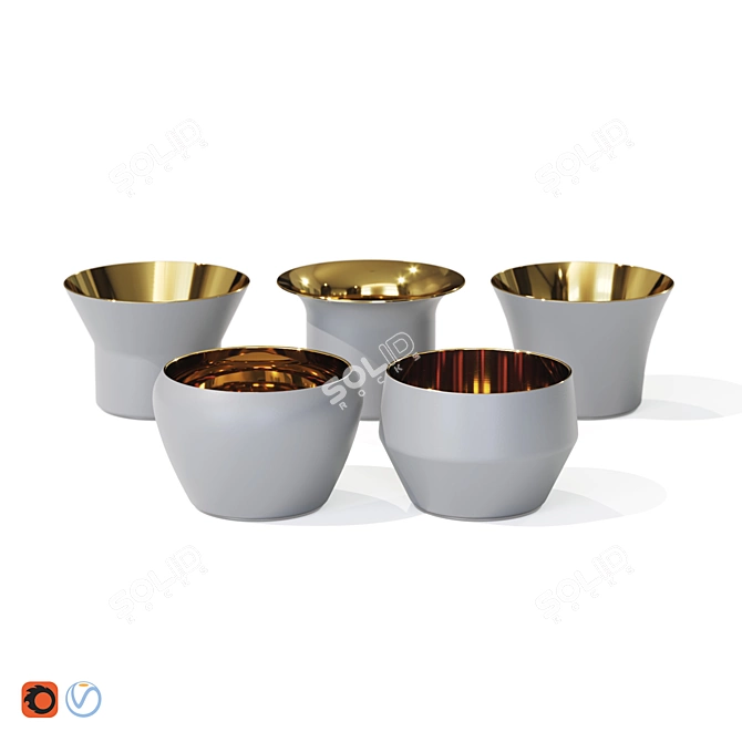 Skultuna Kin Decoration Set: Stylish Tea Light Candle Holders 3D model image 2