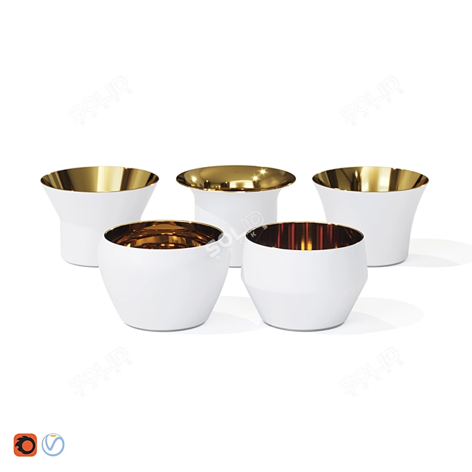 Skultuna Kin Decoration Set: Stylish Tea Light Candle Holders 3D model image 3