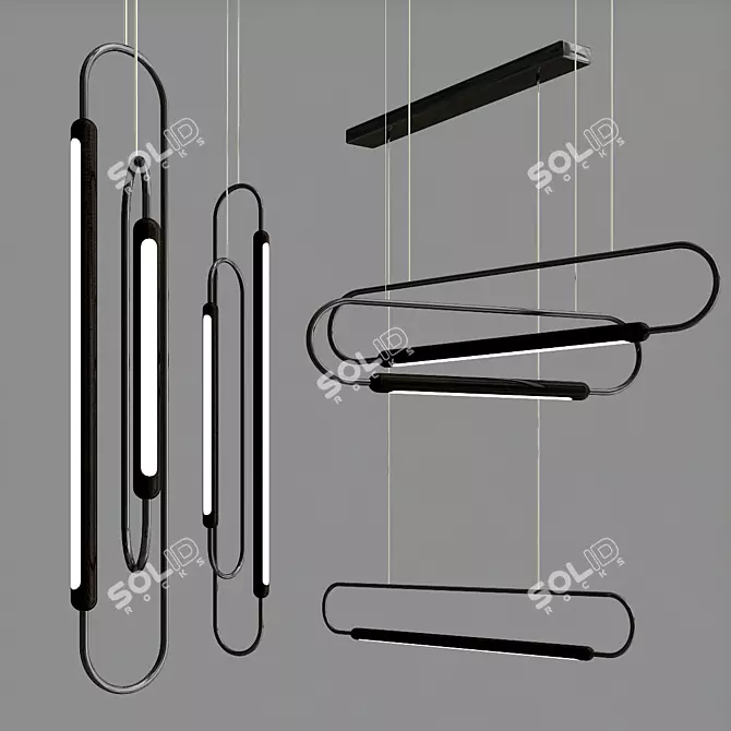 Marine-inspired Pendant Light: Link LED 3D model image 1