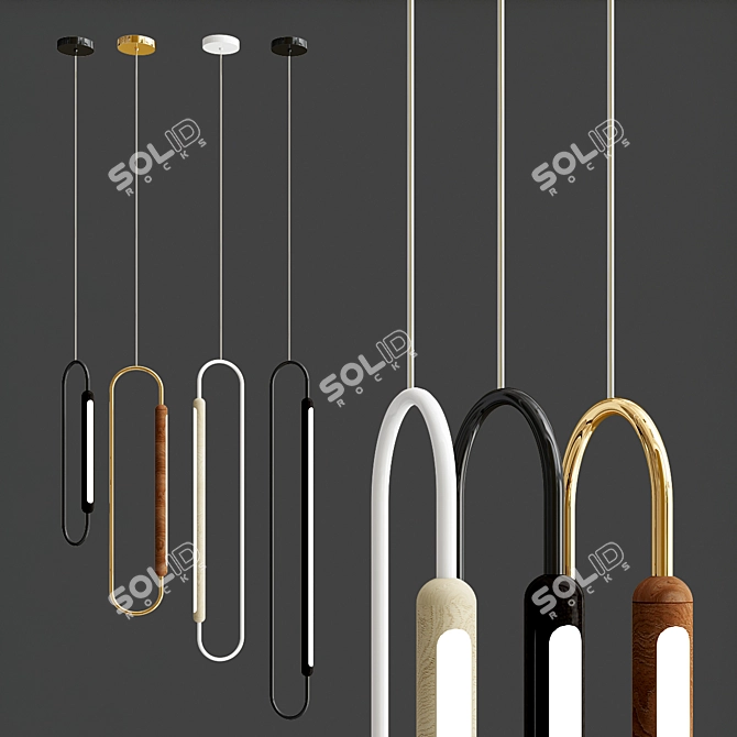 Marine-inspired Pendant Light: Link LED 3D model image 4