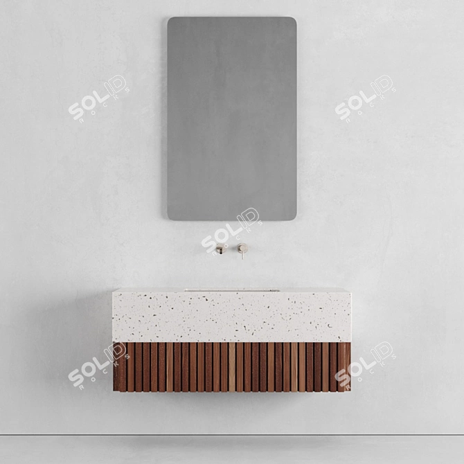 Modern Bathroom Furniture Set 3D model image 1