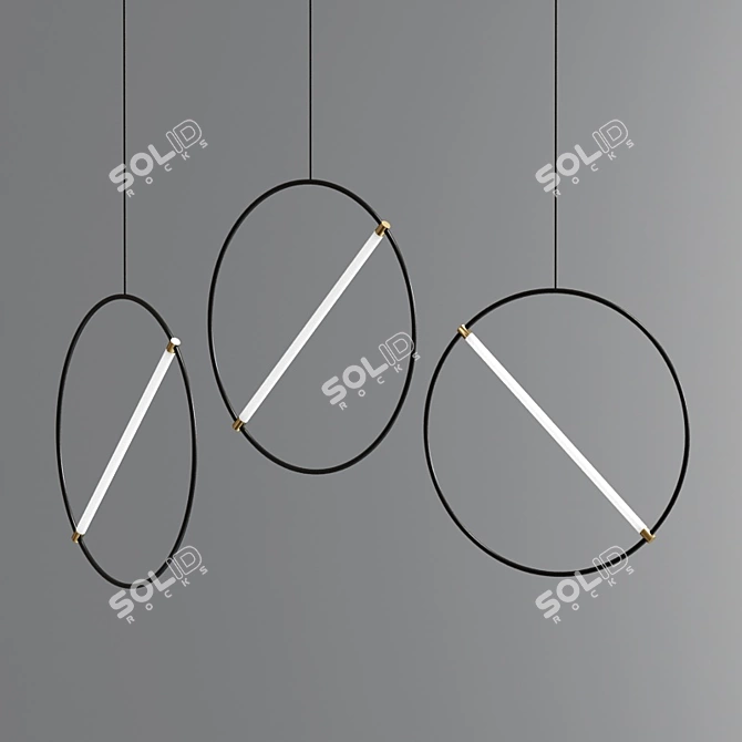 Sleek LED Ceiling Lights 3D model image 3