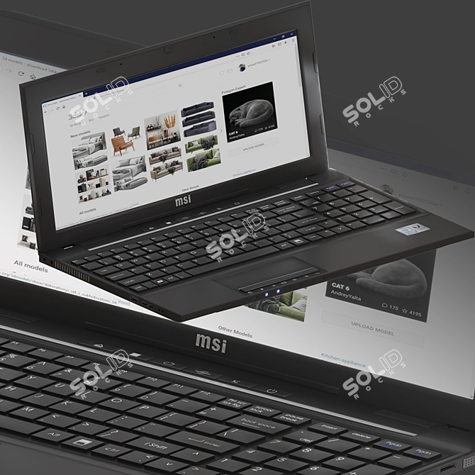 MSI CX61: High-Performance Laptop 3D model image 1