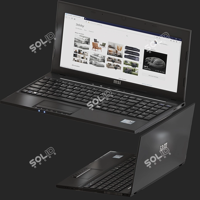 MSI CX61: High-Performance Laptop 3D model image 2