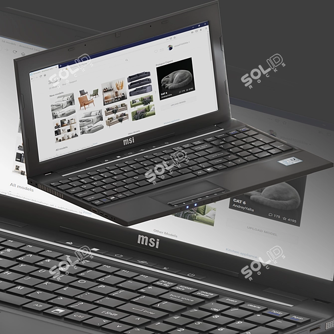 MSI CX61: High-Performance Laptop 3D model image 4