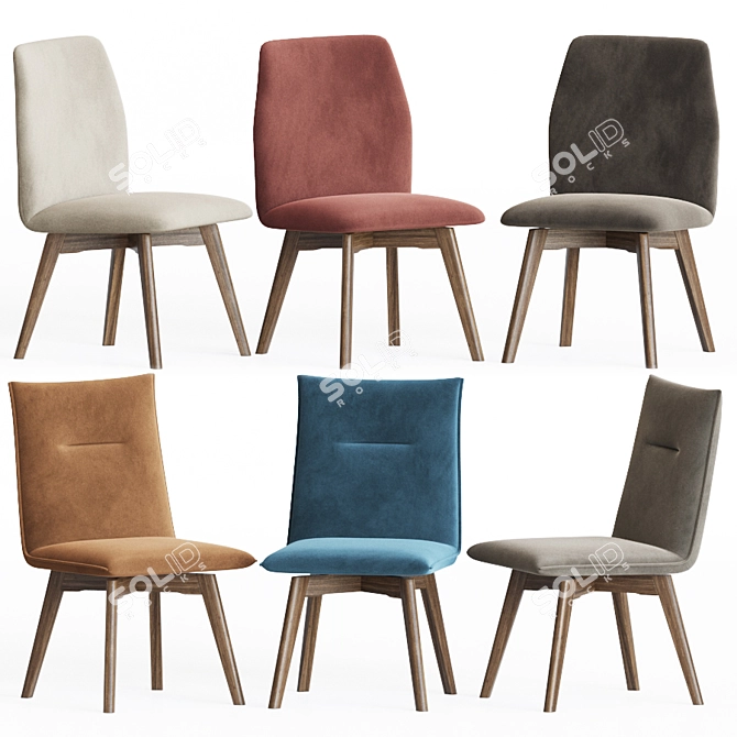 Modern Chair Set: Connubia Maya & Hexa 3D model image 1