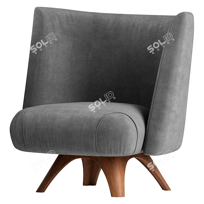 Stylish and Compact Chair 3D model image 1