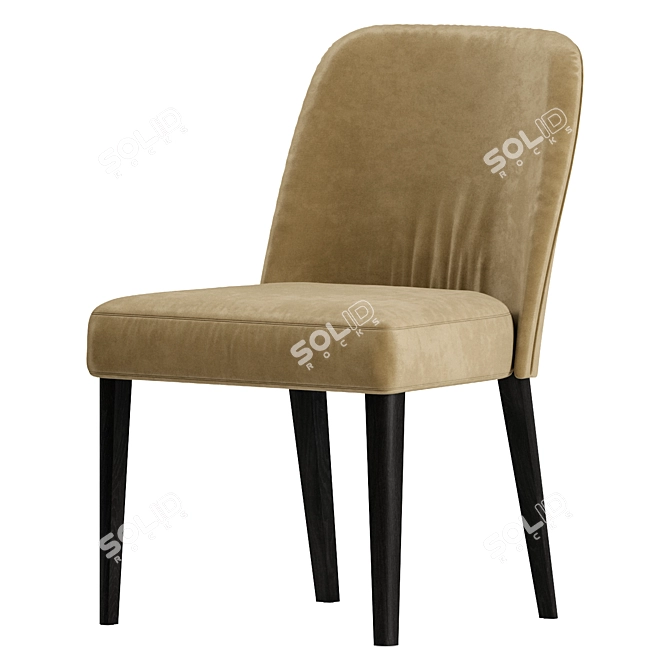 Elegant Velor Chair 3D model image 1