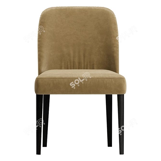 Elegant Velor Chair 3D model image 2